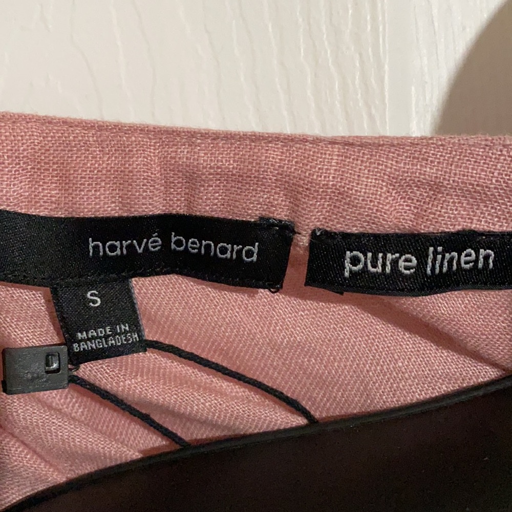 Harvé Benard Pink Sleeveless Linen Blouse Sz S - Picture 3 of 9